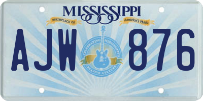 MS license plate AJW876