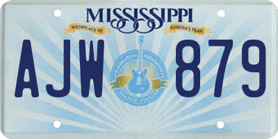 MS license plate AJW879