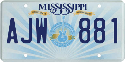 MS license plate AJW881