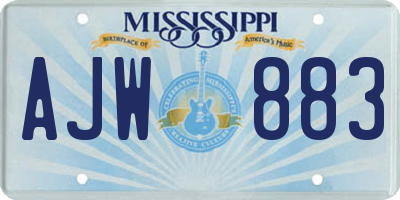 MS license plate AJW883