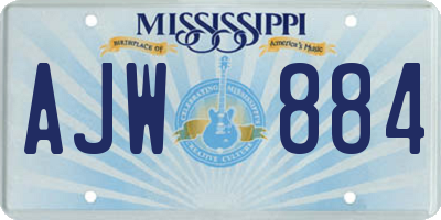 MS license plate AJW884