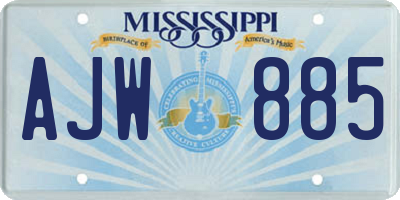 MS license plate AJW885