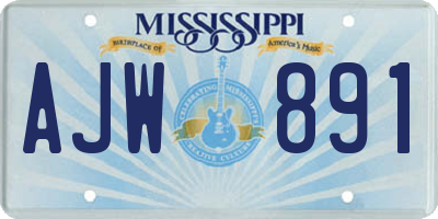MS license plate AJW891