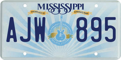 MS license plate AJW895