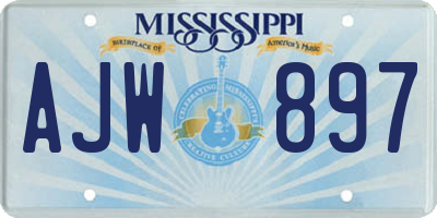 MS license plate AJW897