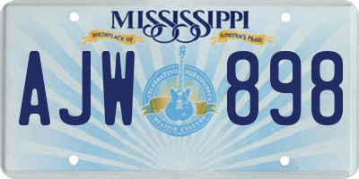 MS license plate AJW898
