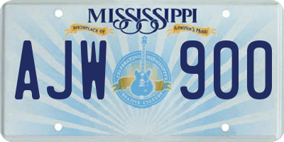 MS license plate AJW900