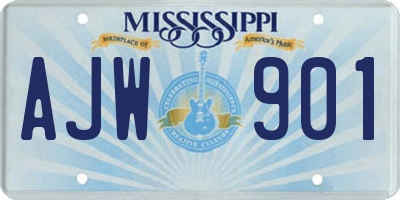 MS license plate AJW901
