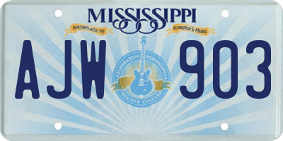 MS license plate AJW903