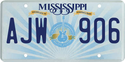 MS license plate AJW906