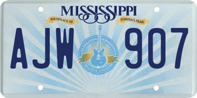 MS license plate AJW907