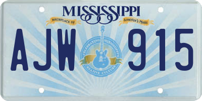 MS license plate AJW915