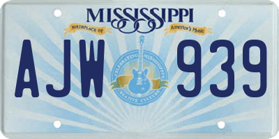 MS license plate AJW939