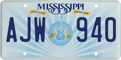 MS license plate AJW940