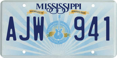 MS license plate AJW941