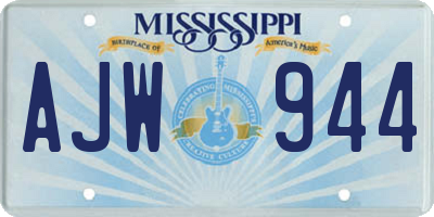 MS license plate AJW944