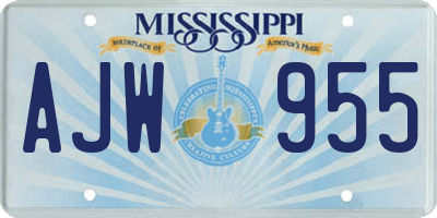 MS license plate AJW955