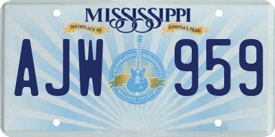 MS license plate AJW959