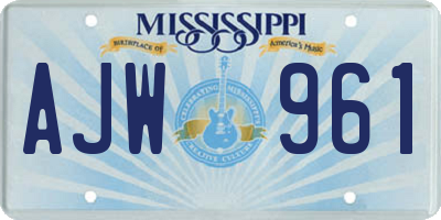 MS license plate AJW961