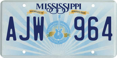 MS license plate AJW964