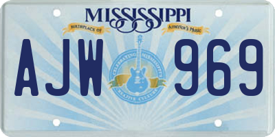 MS license plate AJW969
