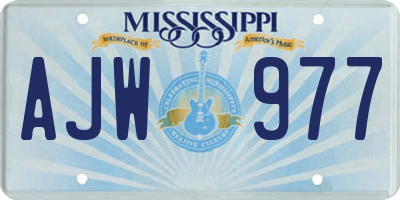 MS license plate AJW977