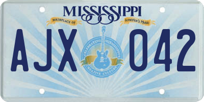 MS license plate AJX042