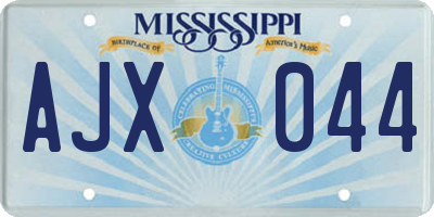 MS license plate AJX044