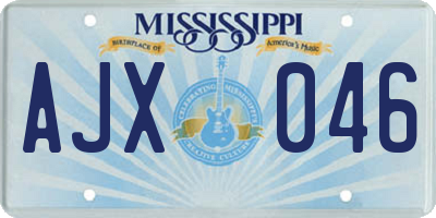 MS license plate AJX046