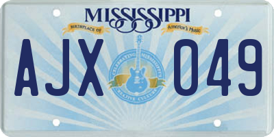 MS license plate AJX049