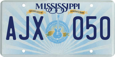 MS license plate AJX050