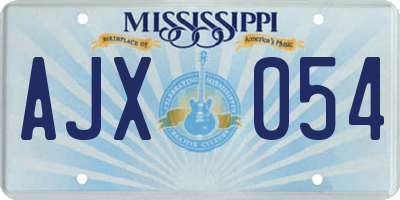 MS license plate AJX054