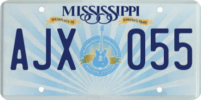 MS license plate AJX055