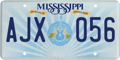 MS license plate AJX056