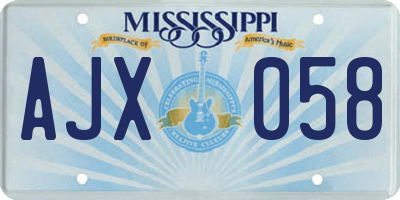 MS license plate AJX058
