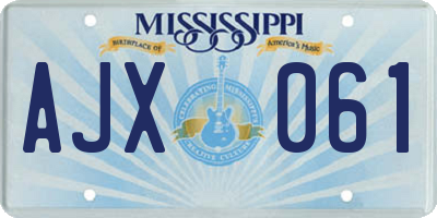 MS license plate AJX061