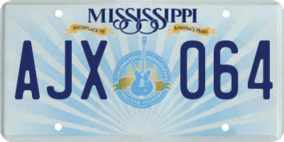 MS license plate AJX064