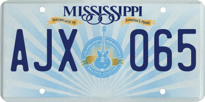 MS license plate AJX065
