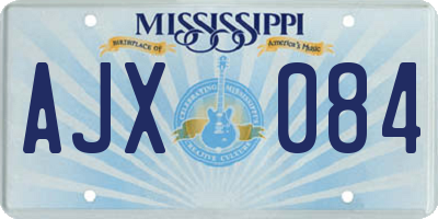 MS license plate AJX084