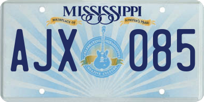 MS license plate AJX085