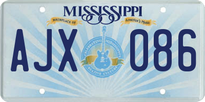MS license plate AJX086