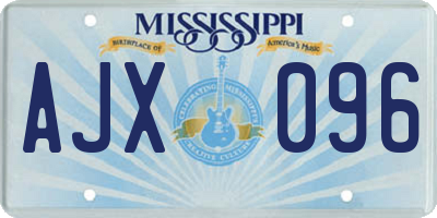 MS license plate AJX096