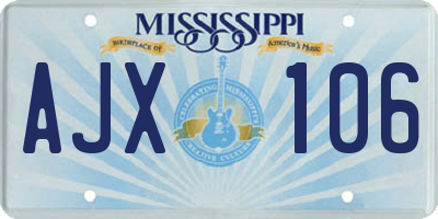 MS license plate AJX106