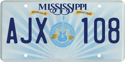 MS license plate AJX108