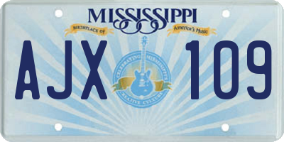 MS license plate AJX109