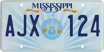 MS license plate AJX124