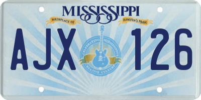 MS license plate AJX126
