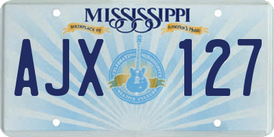 MS license plate AJX127