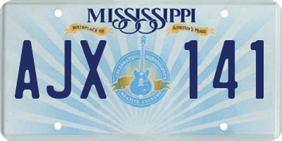 MS license plate AJX141