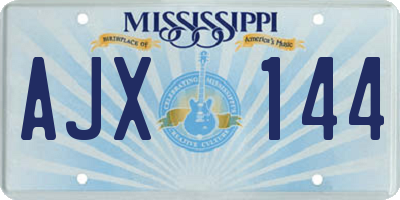 MS license plate AJX144